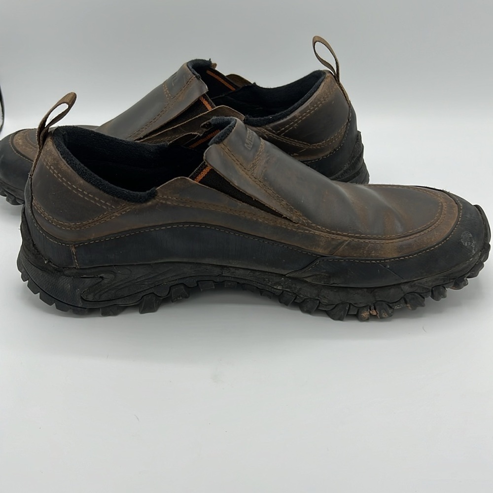 MERRELL SIZE 12 DARK EARTH BROWN SLIP ON LEATHER MOC J39577 - Picture 12 of 13